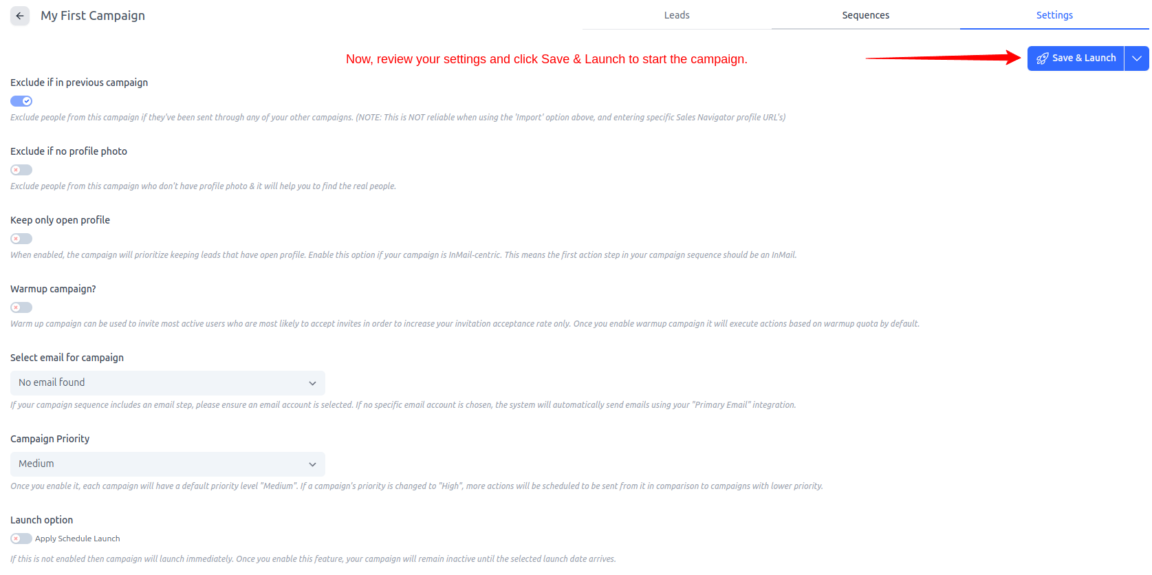 Create sequence → Smart Builder