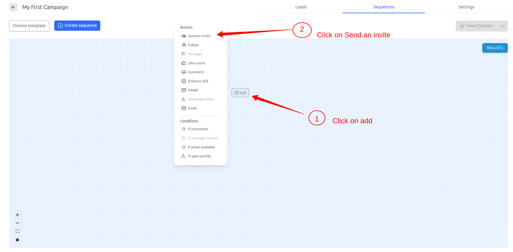 Create sequence → Smart Builder